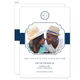 White and Navy Initial Connection Photo Save the Date Cards Image 1 of 6